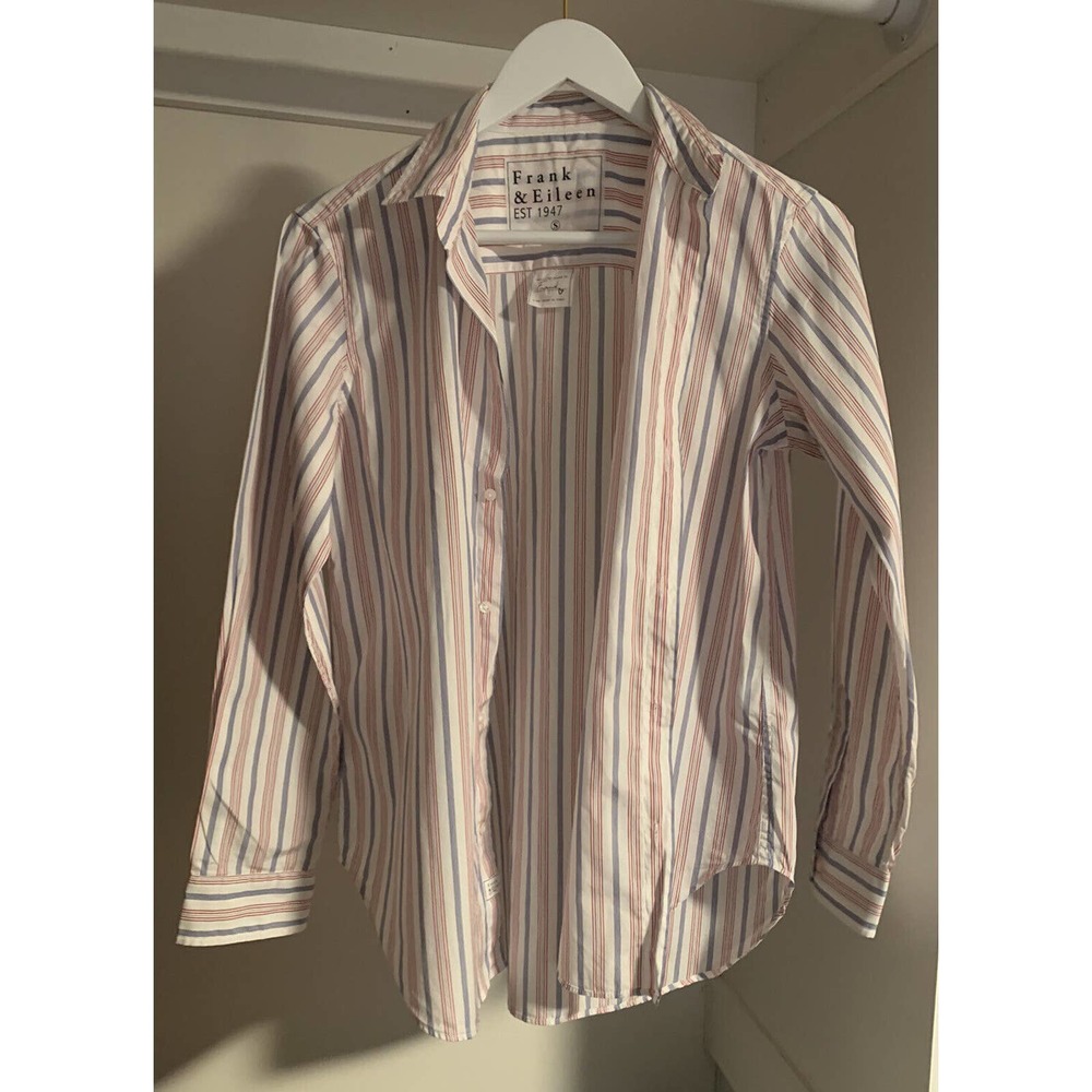 Frank & Eileen Button-Up Shirt Women's S Multicolor Striped Collared Long Sleeve